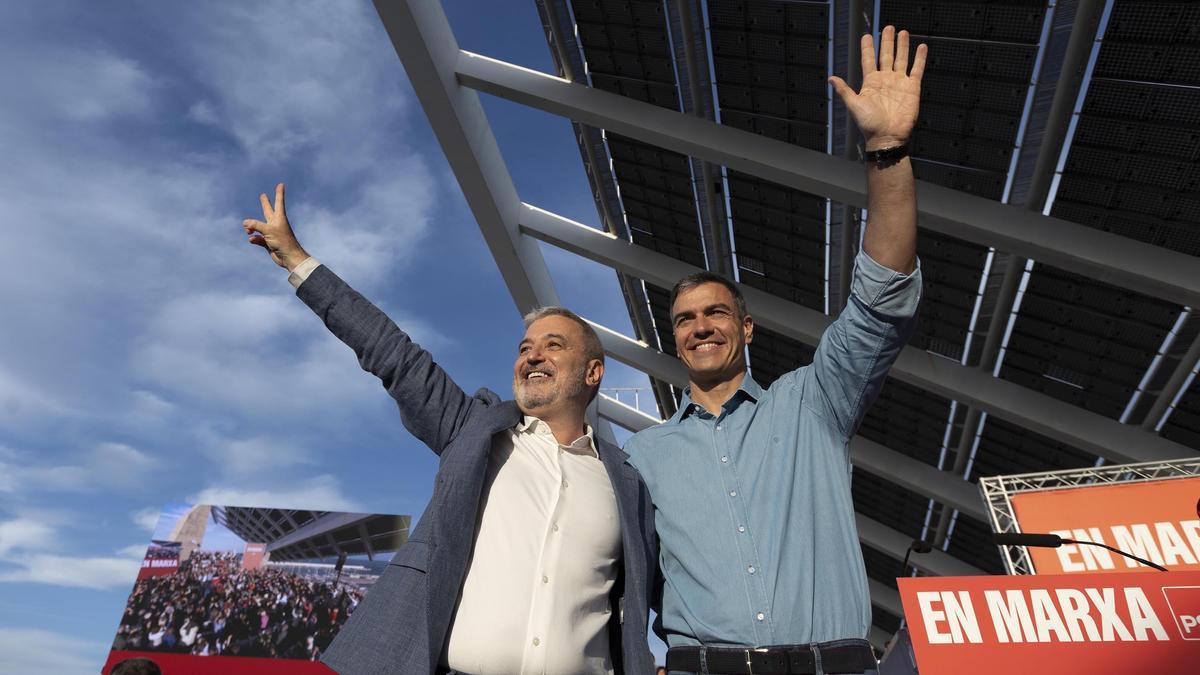 Acto del PSC con Jaume Collboni y Pedro Sánchez en el Fòrum