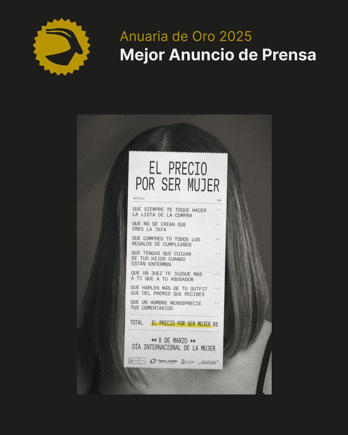 Oro para "El precio de ser mujer"