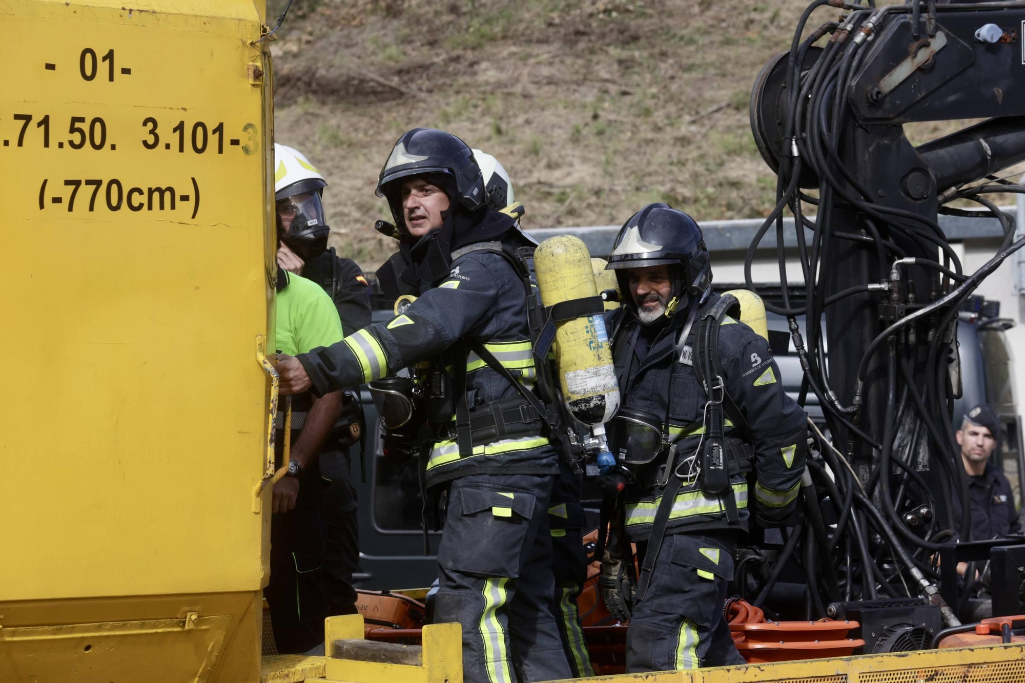 Así fue el simulacro de descarrilamiento en la Variante de Pajares