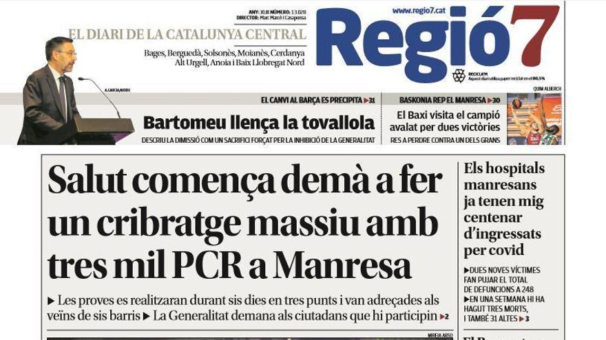 La portada de Regió7 d&#039;aquest dimecres, 28 d&#039;octubre