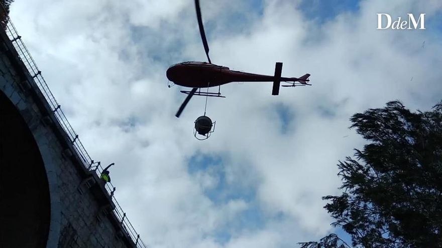 Operación helicóptero en el tren de Sóller