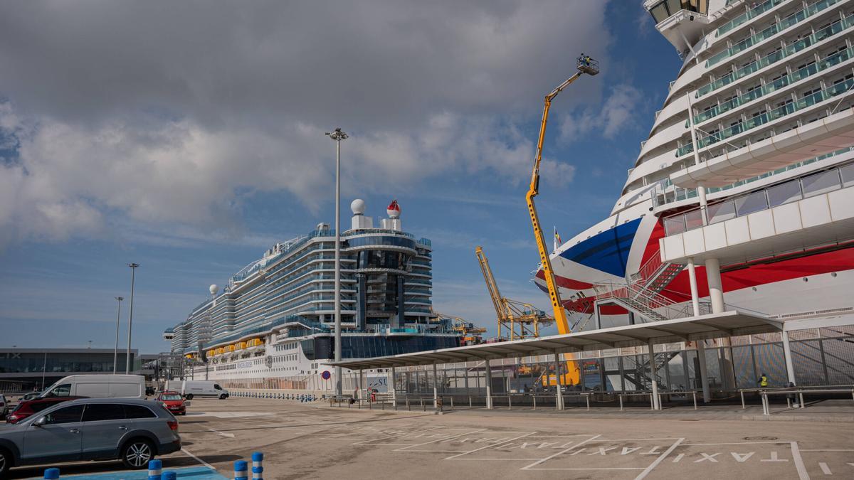 Cruceros atracados en el muelle Adossat de Barcelona, el año pasado.