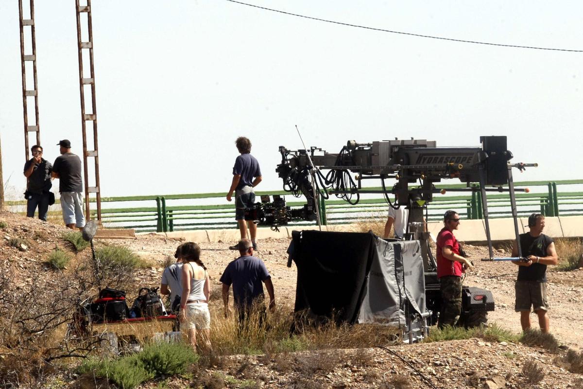 Un momento del rodaje de 'The Counselor' en Jumilla.