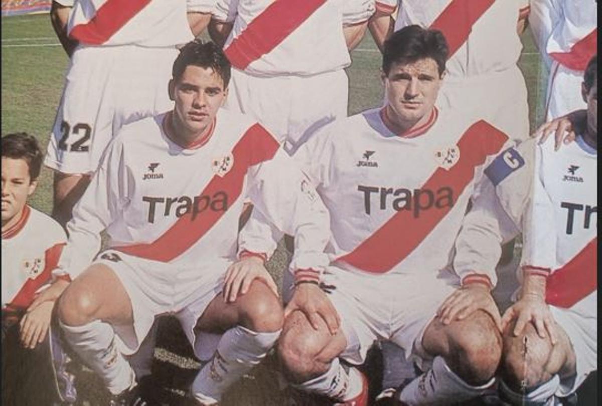 Míchel i Cota, abans d'un partit al Miniestadi contra el Barça B l'any 1999