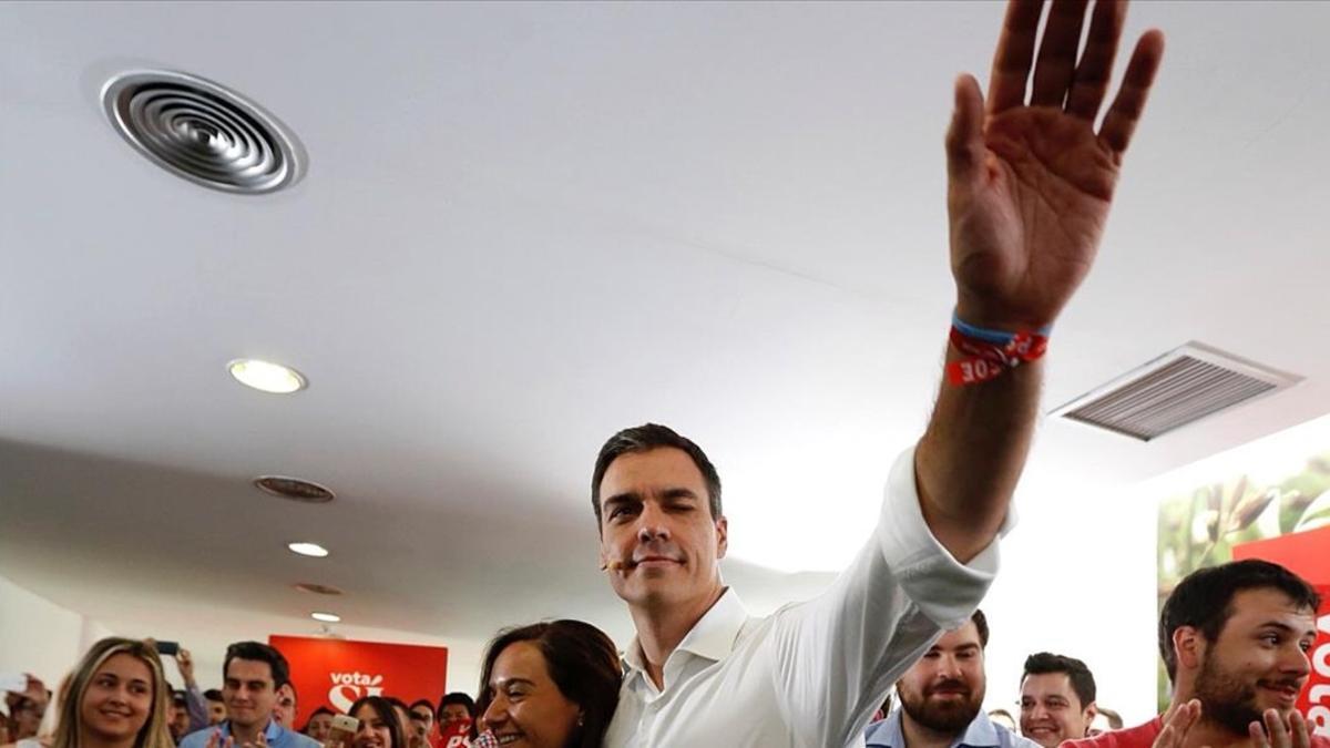 Pedro Sánchez, durante un acto con jóvenes en Fuenlabrada (Madrid).