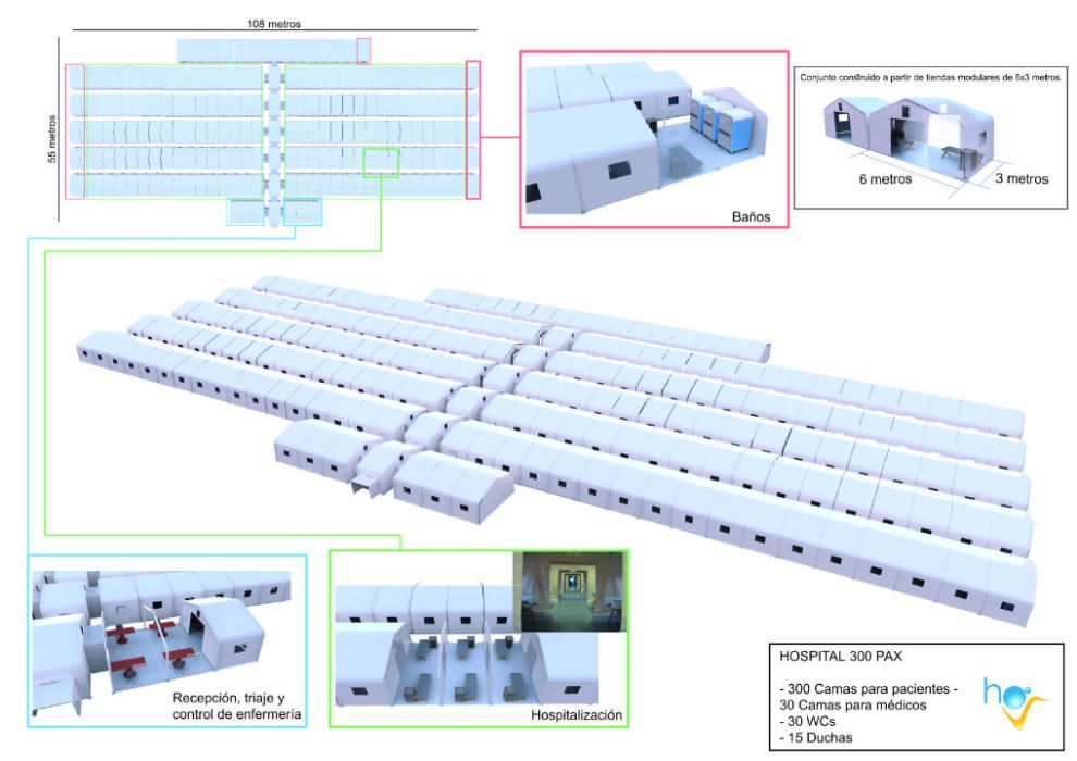 Así serán los hospitales de campaña para infectados por coronavirus en la Comunidad Valenciana