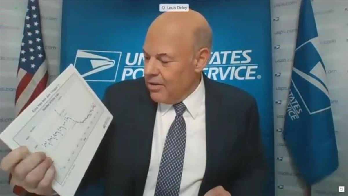 Captura de vídeo de la comparecencia en el Senado de Louis DeJoy, el director del Servicio Postal de EEUU.
