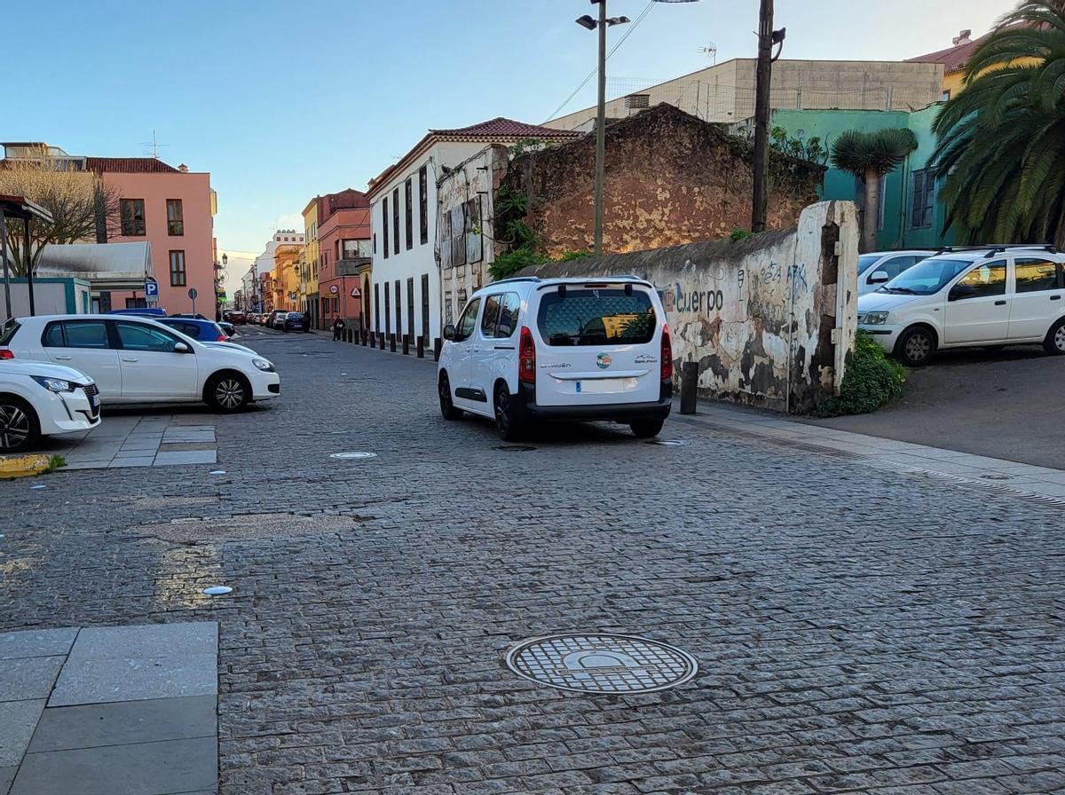 Una de las vías que contarán con bandas de rodadura, ayer.