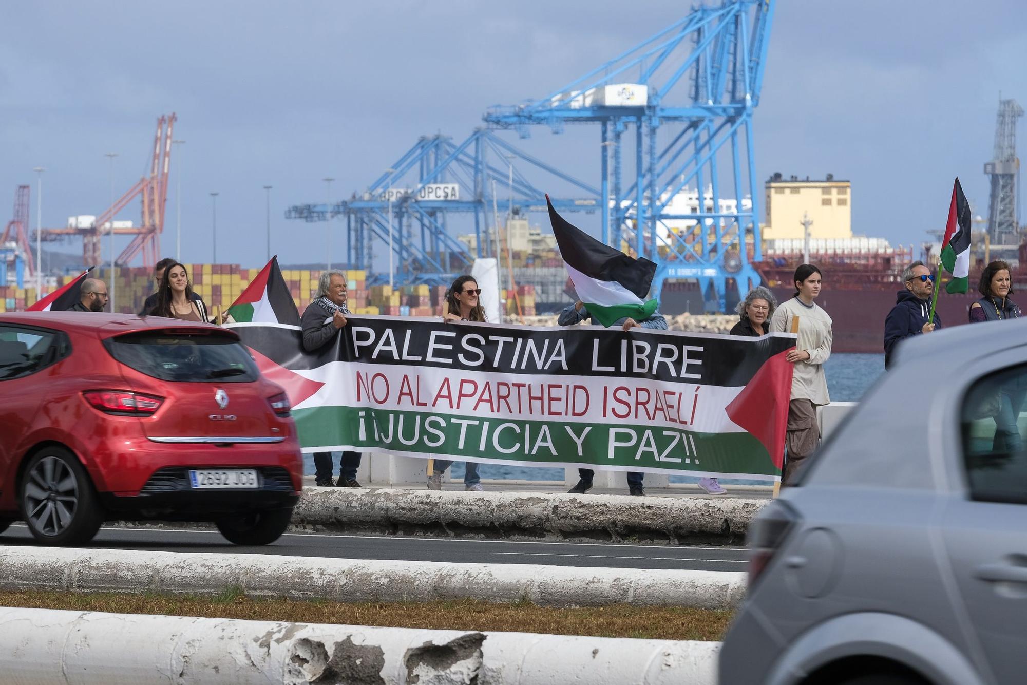 Apoyo a Palestina en la Avenida Marítima