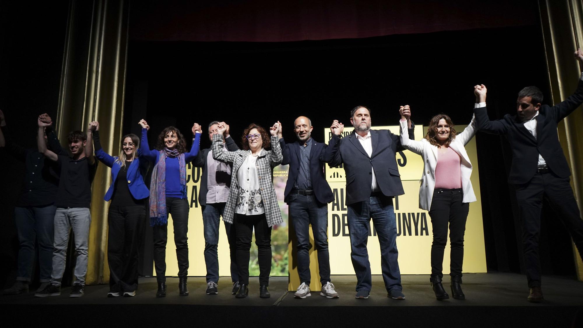 L'acte de campanya electoral d'ERC a Manresa, en fotos