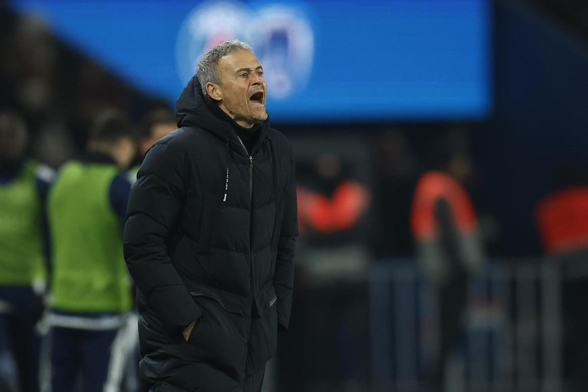 Luis Enrique, durante la final de la Supercopa de Francia entre PSG y Marsella