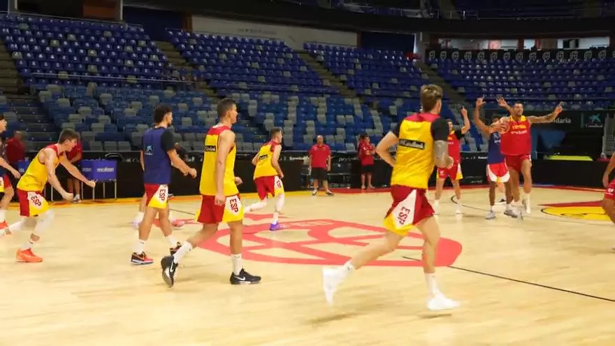 La selección española de baloncesto se prepara en Málaga para su primer amistoso antes del Eurobasket