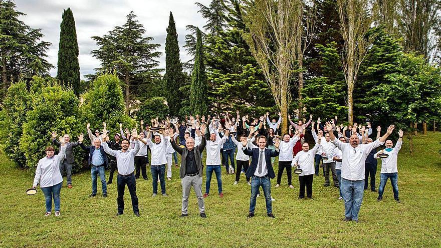 Foto de família, ahir, a Es Portal de Pals.