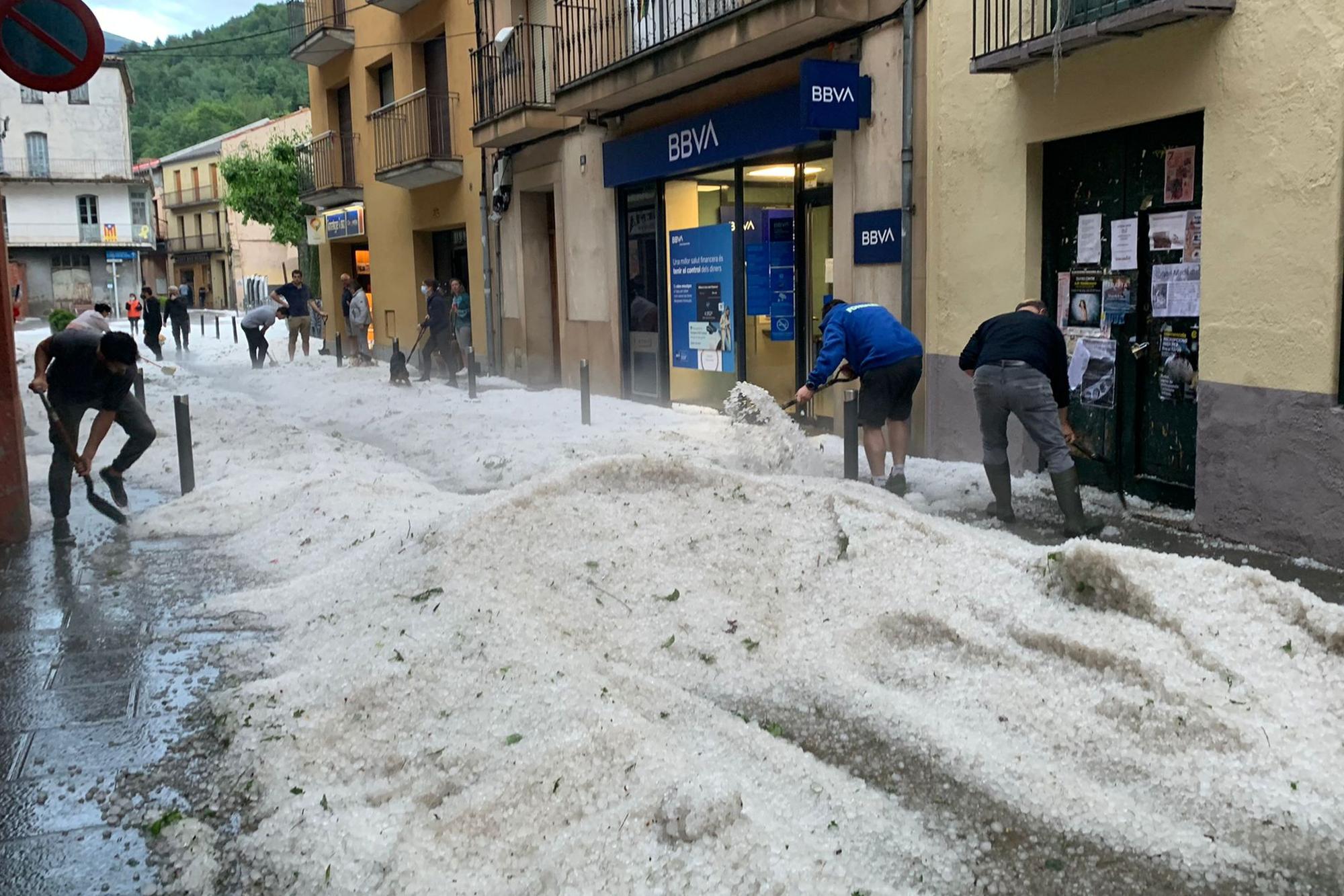 Forta calamarsada i inundacions a Ribes de Freser