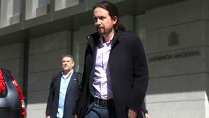 Pablo Iglesias declara en la Audiencia Nacional como perjudicado por el ’caso Villarejo’.