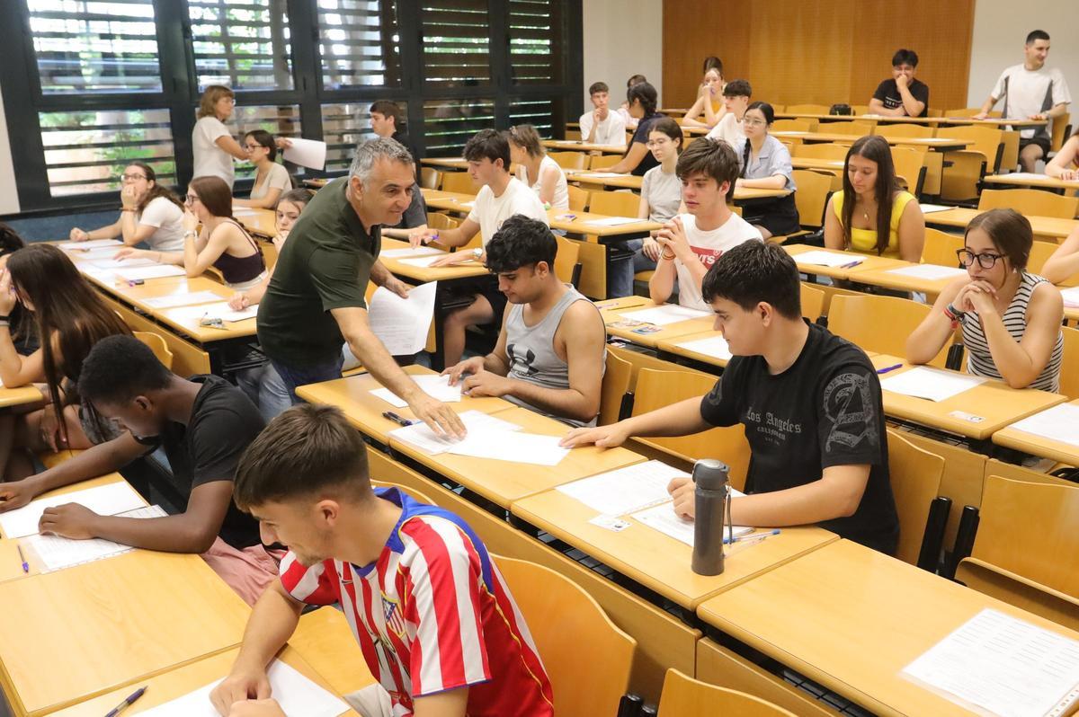 Imagen de un examen de Selectividad del pasado curso.