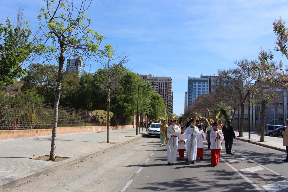 Procesión en Beniferri, con Jesús en borriquillo