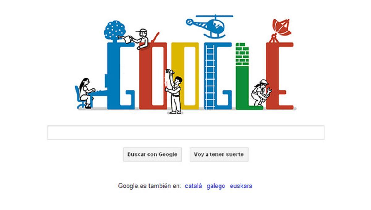 El nou ’doodle’ de Google homenatja els treballadors el Primer de Maig.
