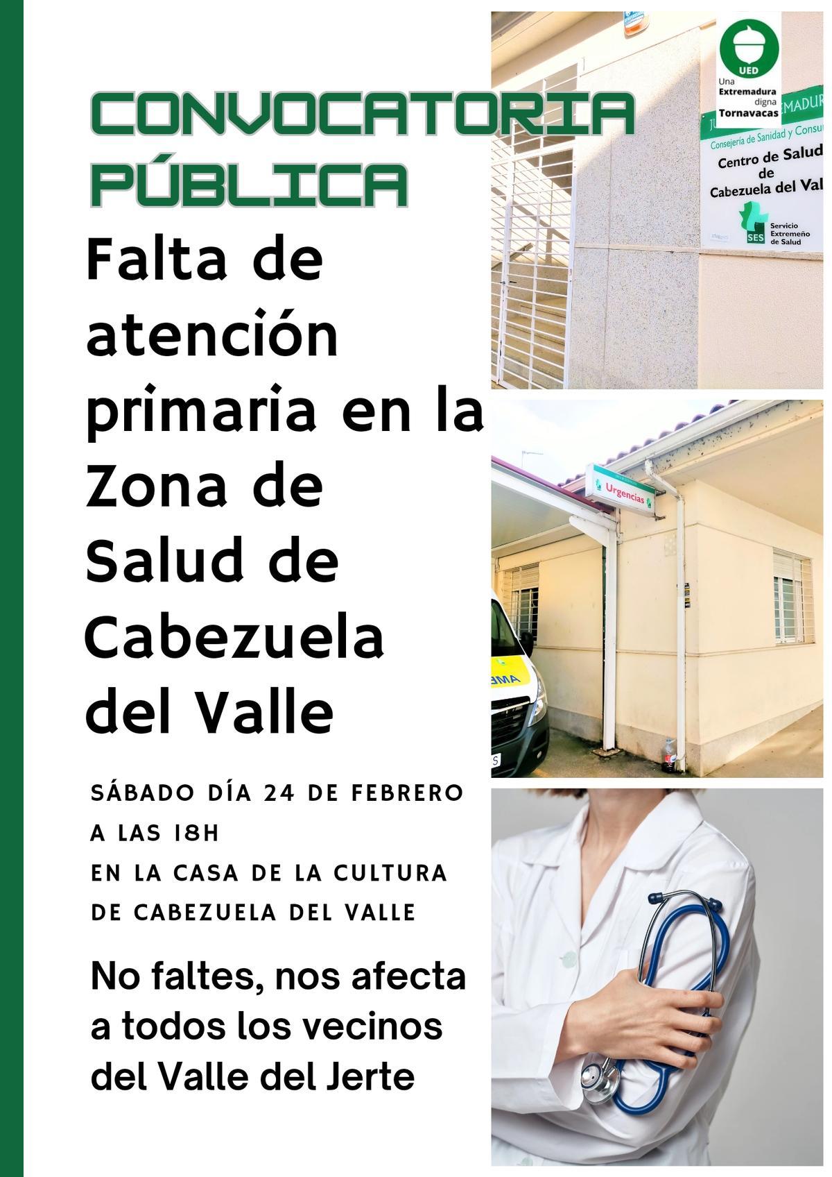 Protesta por la falta de personal sanitario en Cabezuela del Valle