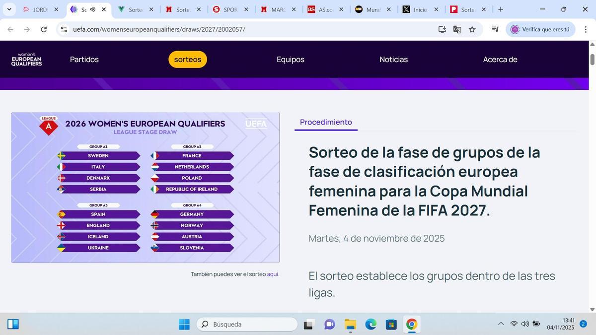 Grupos Liga A clasificación para el Mundial 2027