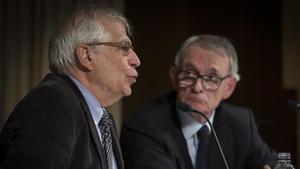 Conferencia de Josep Borrell y Antón Costas en el Ateneu de Barcelona.