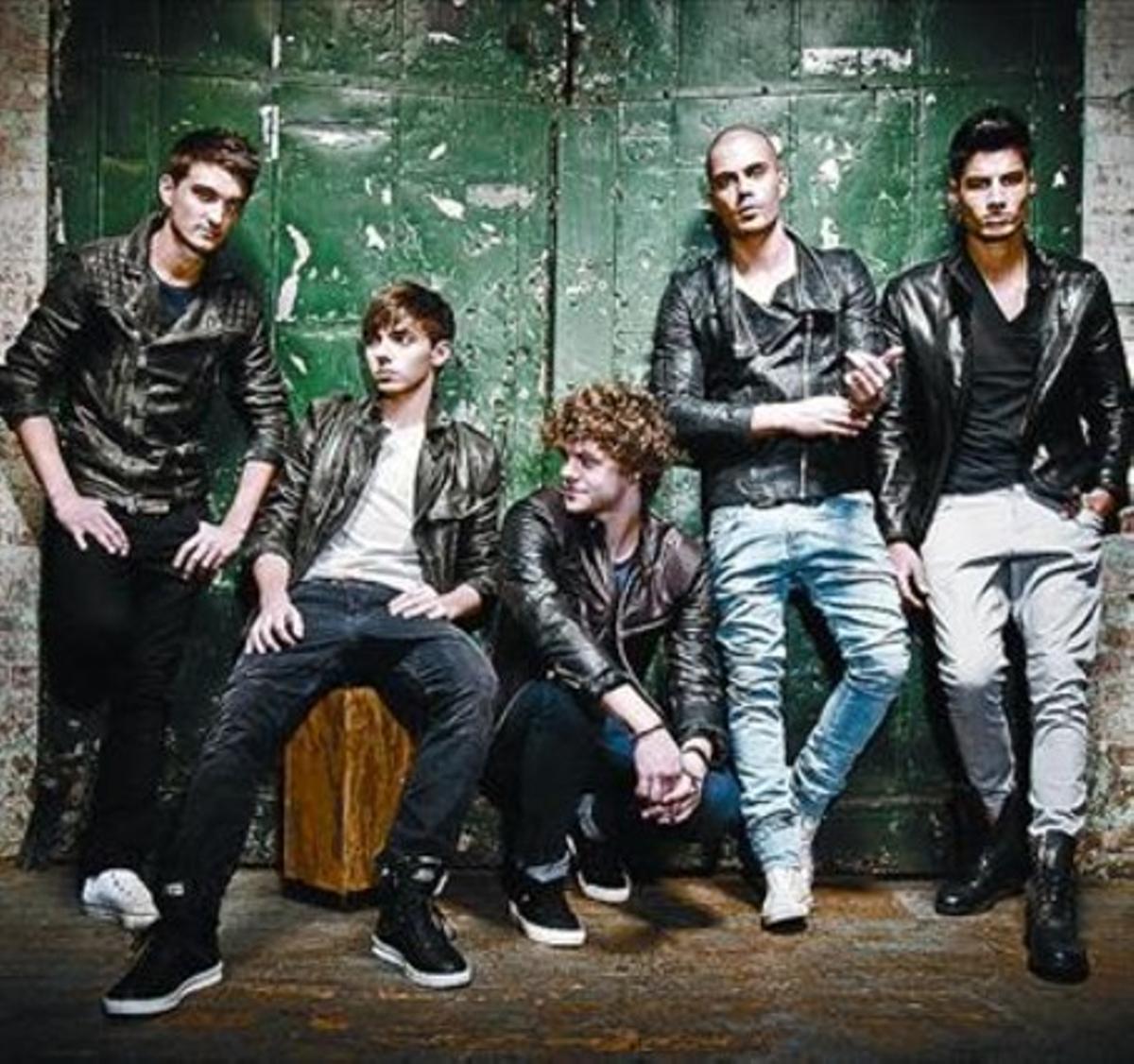 The Wanted, d’esquerra a dreta; Tom, Nathan, Jay, Max i Siva.
