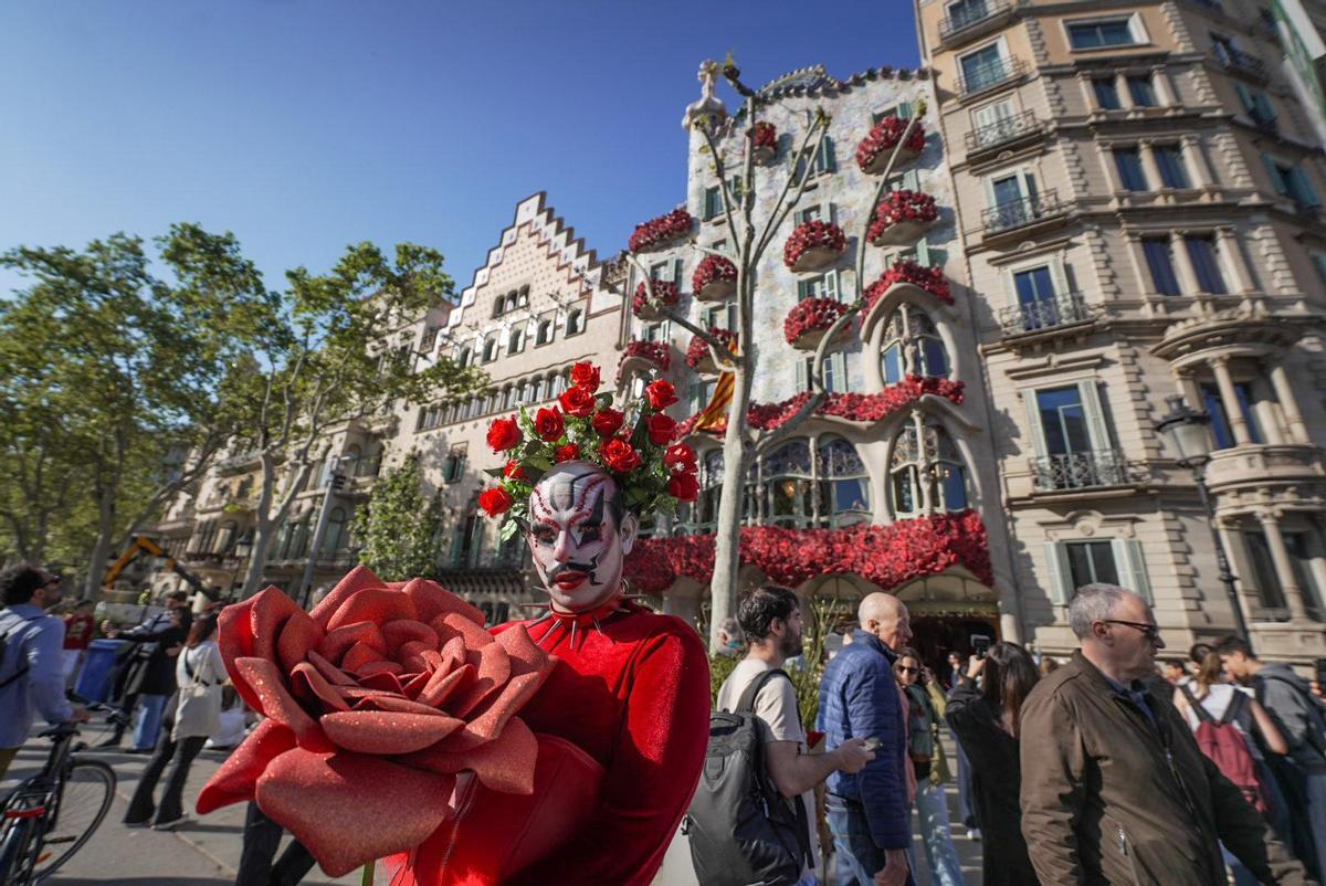 Celebración del día de Sant Jordi en Barcelona