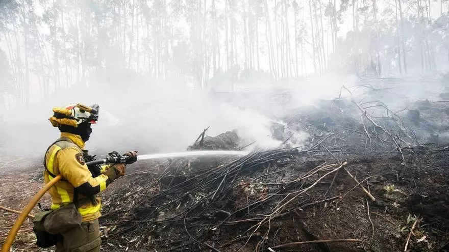 El incendio forestal en la sierra del monte Galleiro calcina más de 20 hectáreas