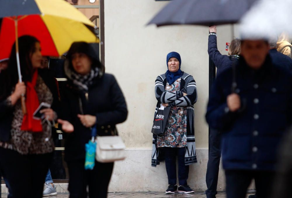 Lluvia y viento en Málaga