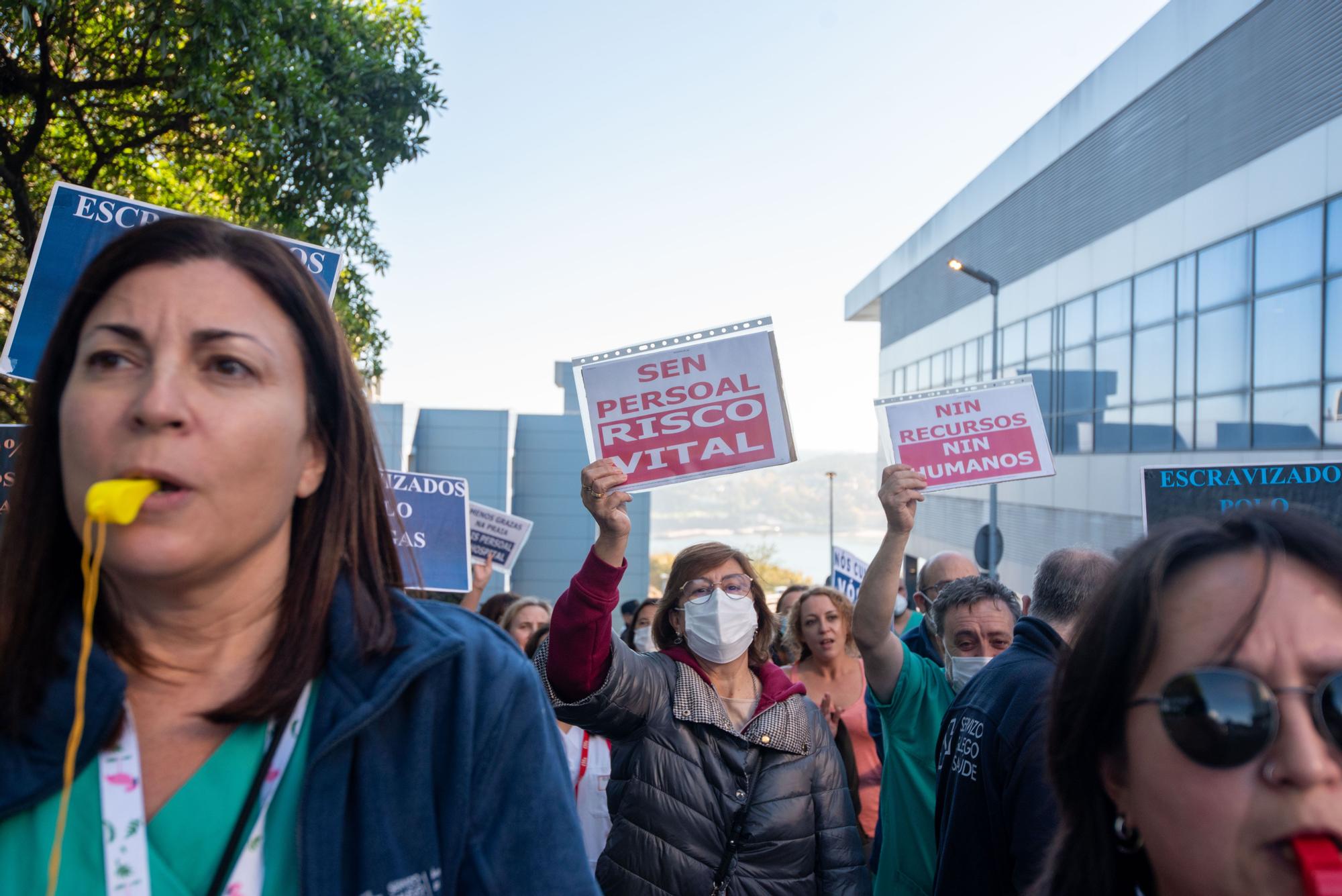 Una multitud de empleados acudió a la manifestación.