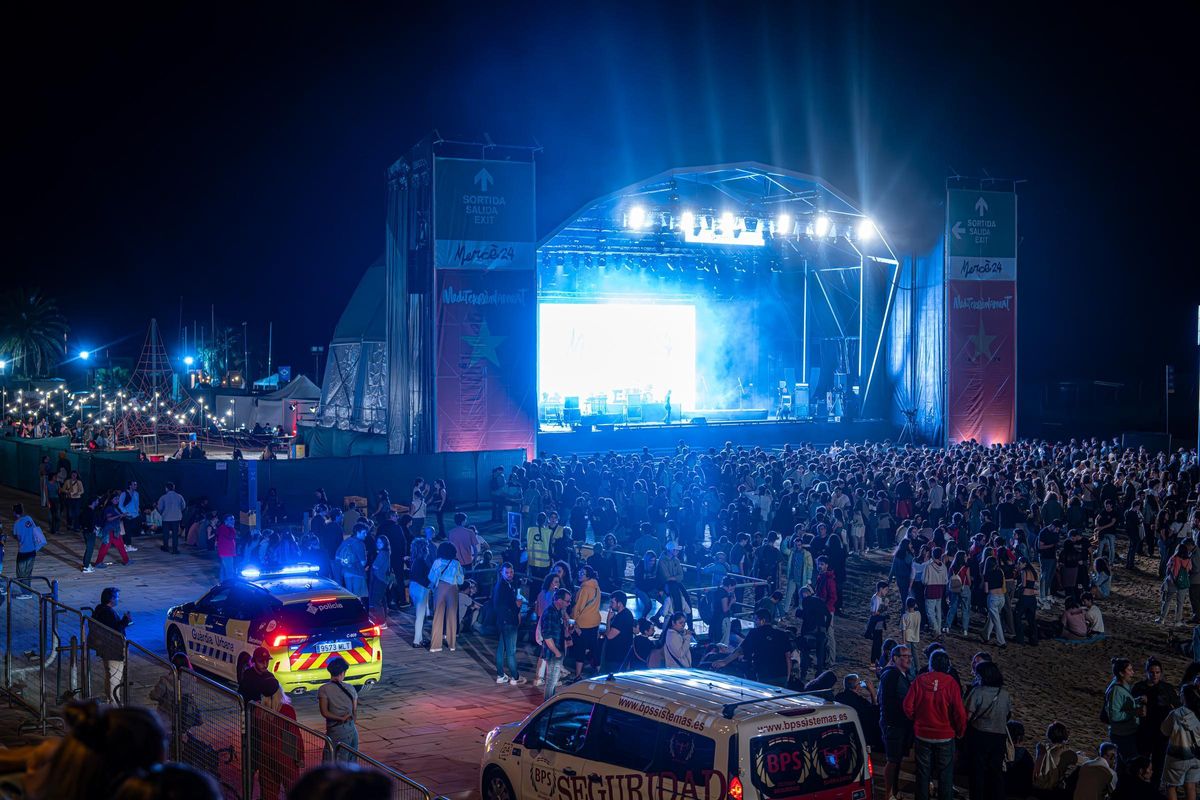 El dispositivo de seguridad durante la noche de fiestas de La Mercè.