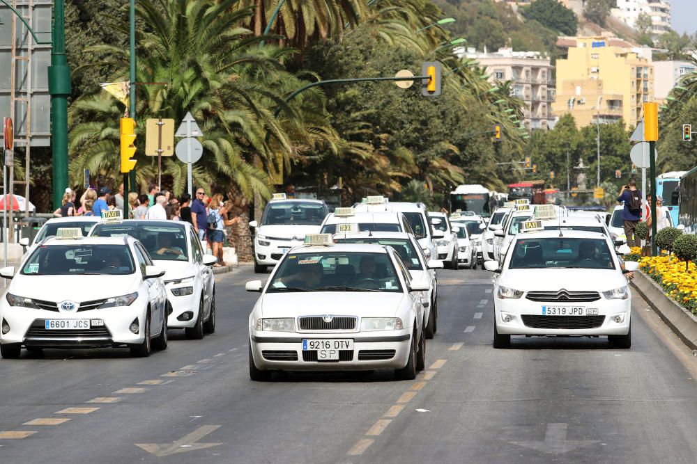 Manifestación de taxistas contra Cabify