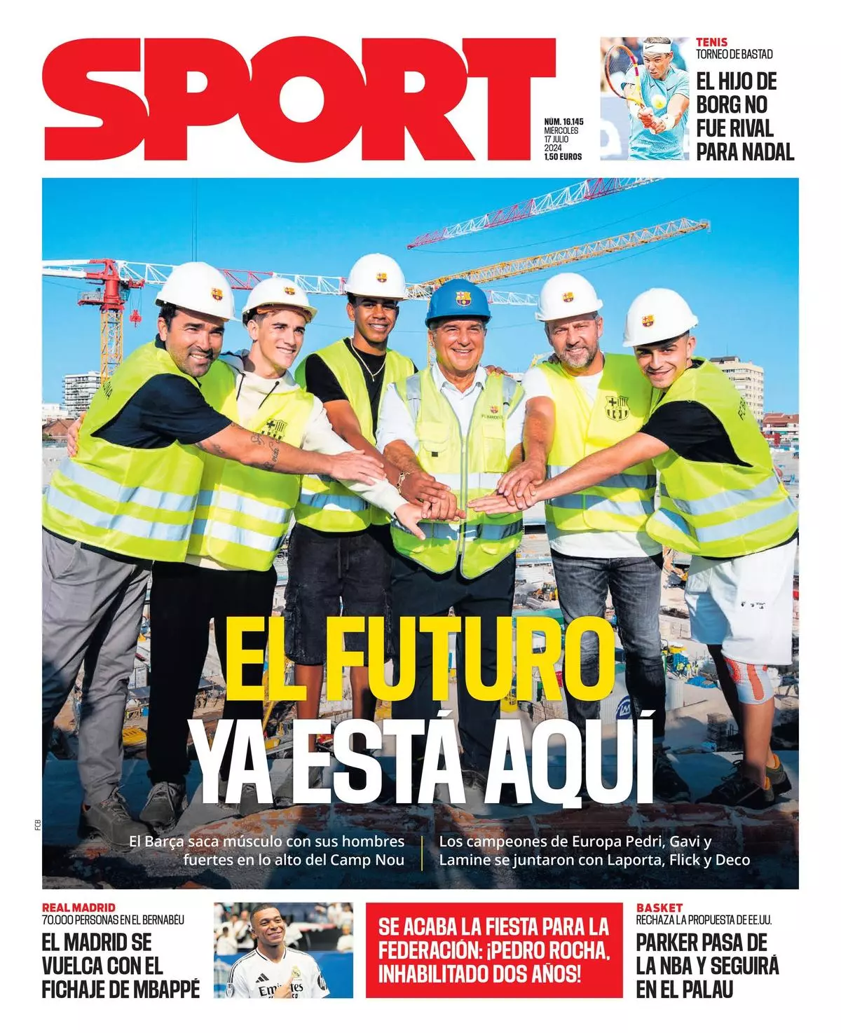 Esta es la portada SPORT de hoy, miércoles 17 de julio de 2024