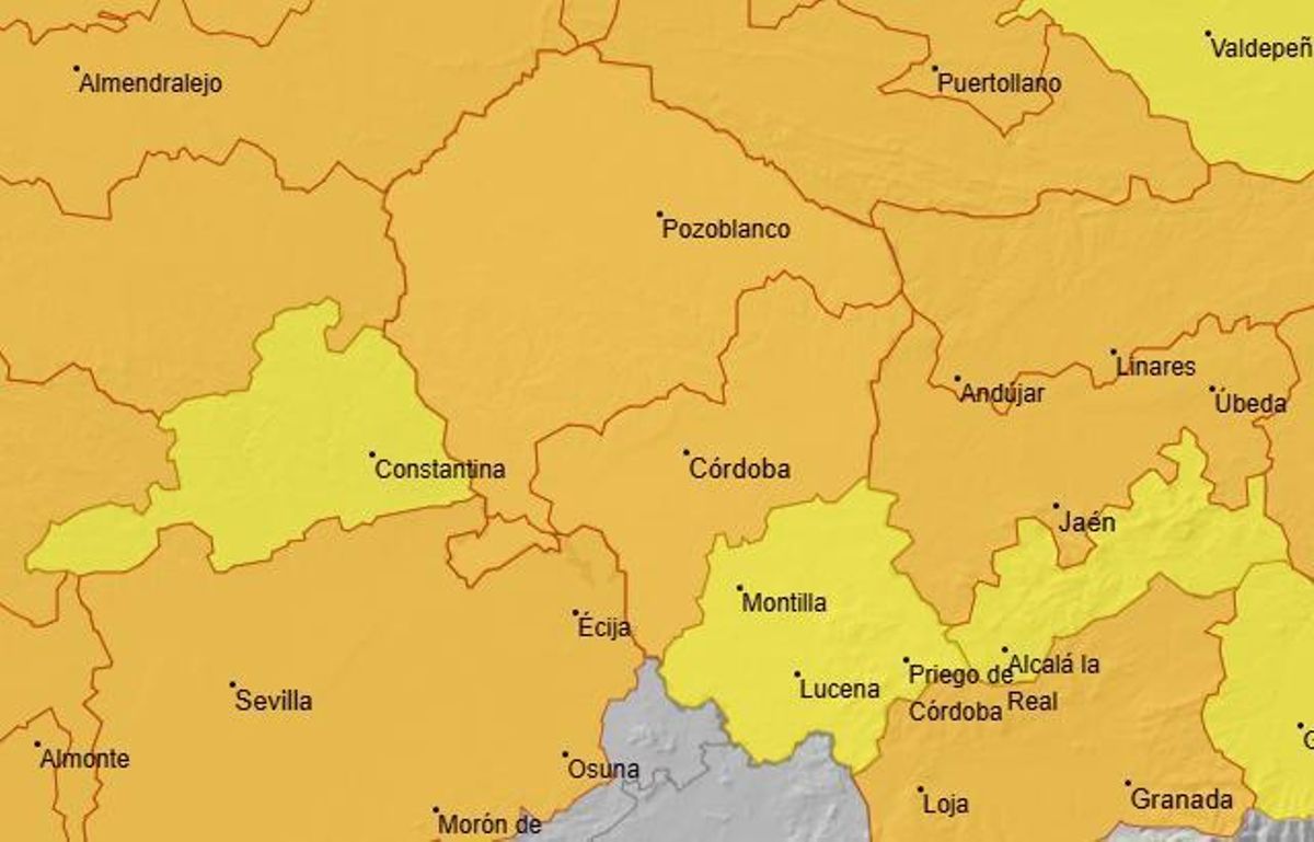 Avisos de la Aemet por calor en Córdoba este sábado.
