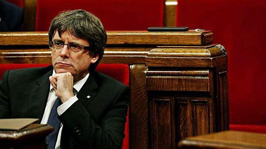 Carles Puigdemont, al Parlament el 10 d&#039;octubre de 2017.