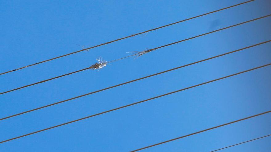 Una mujer estuvo a punto de morir al caerle encima de uno de los cables de alta tensión