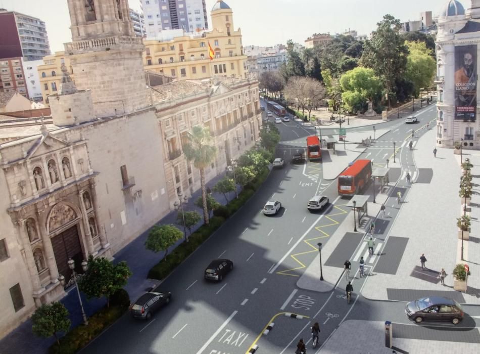 Así será el anillo ciclista de la ronda interior de Valencia