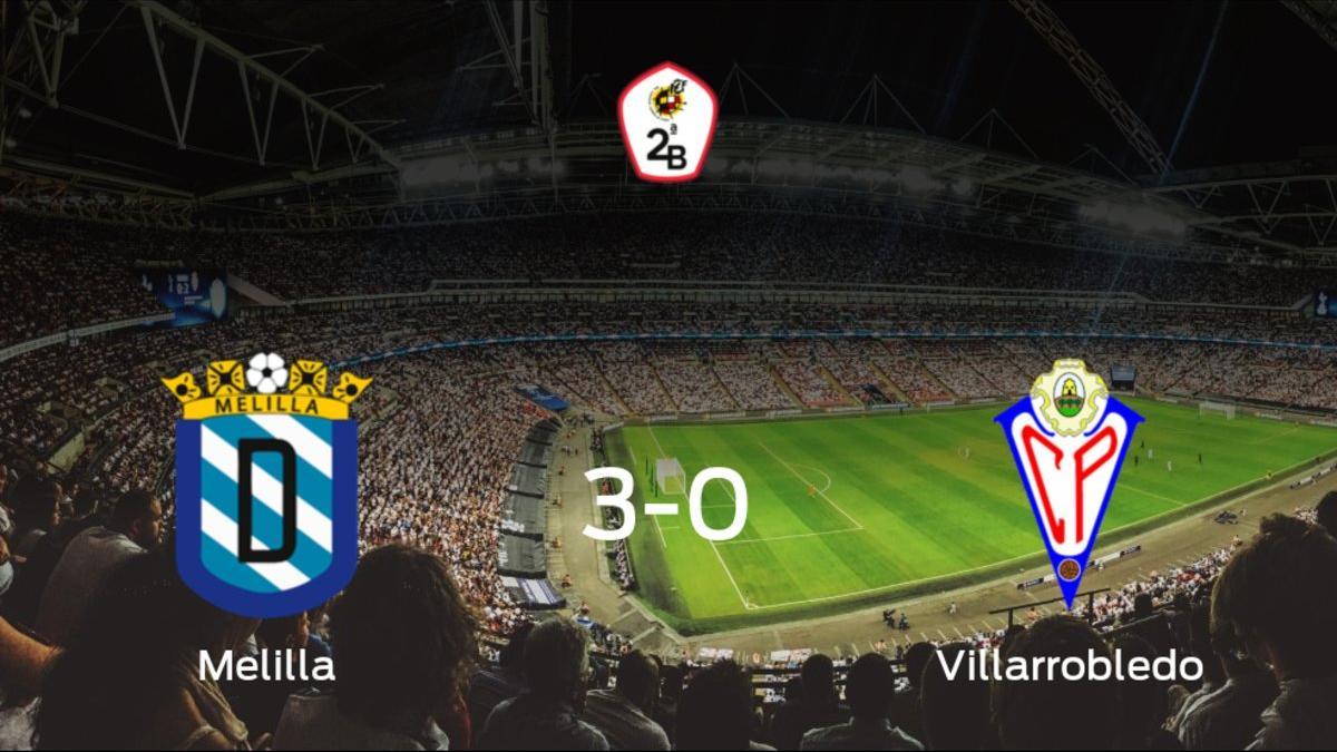El Melilla se queda con los tres puntos frente al Villarrobledo (3-0)