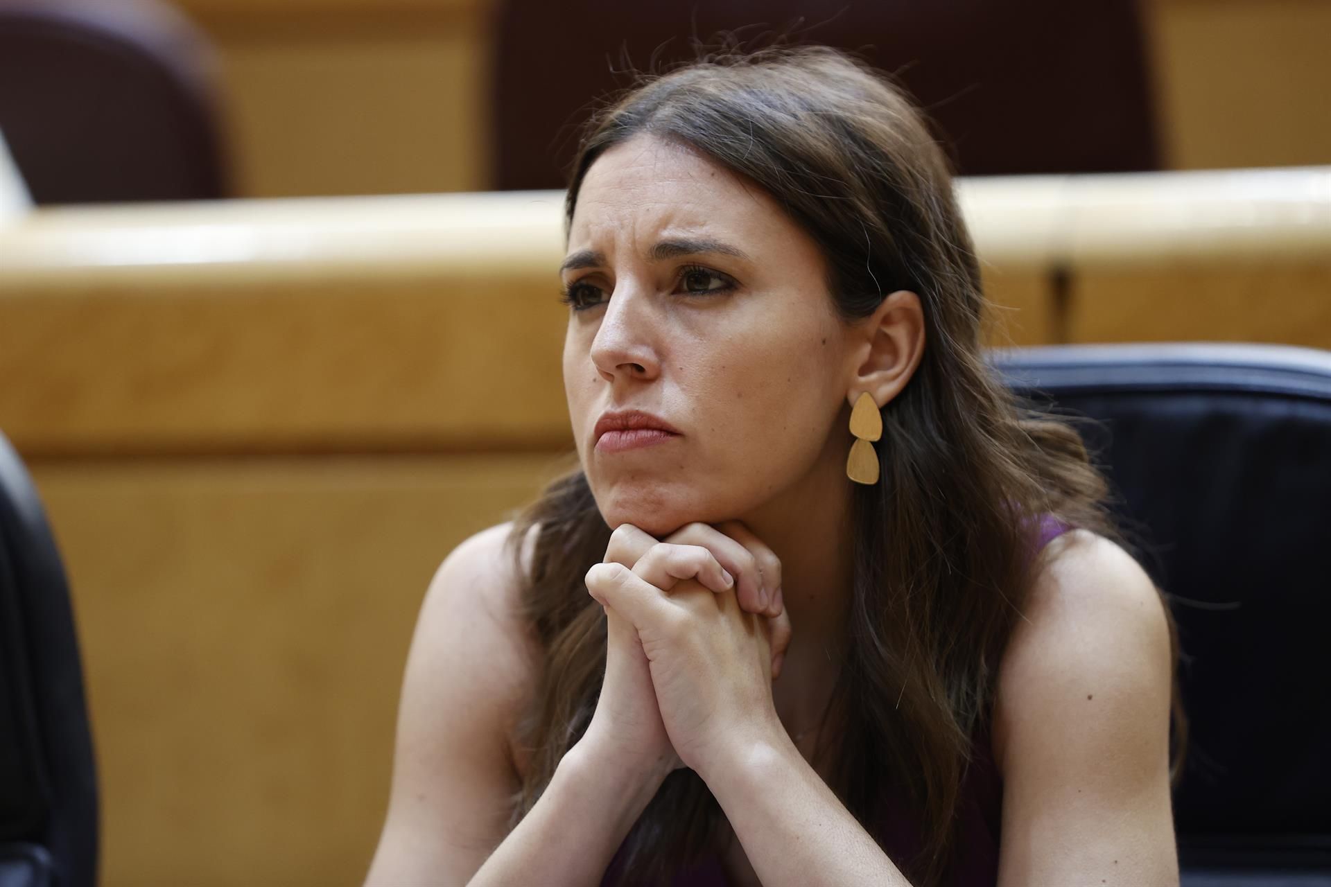 La ministra de Igualdad, Irene Montero, durante el Pleno del Senado en el que se ha debatido el proyecto de ley de garantía integral de la libertad sexual