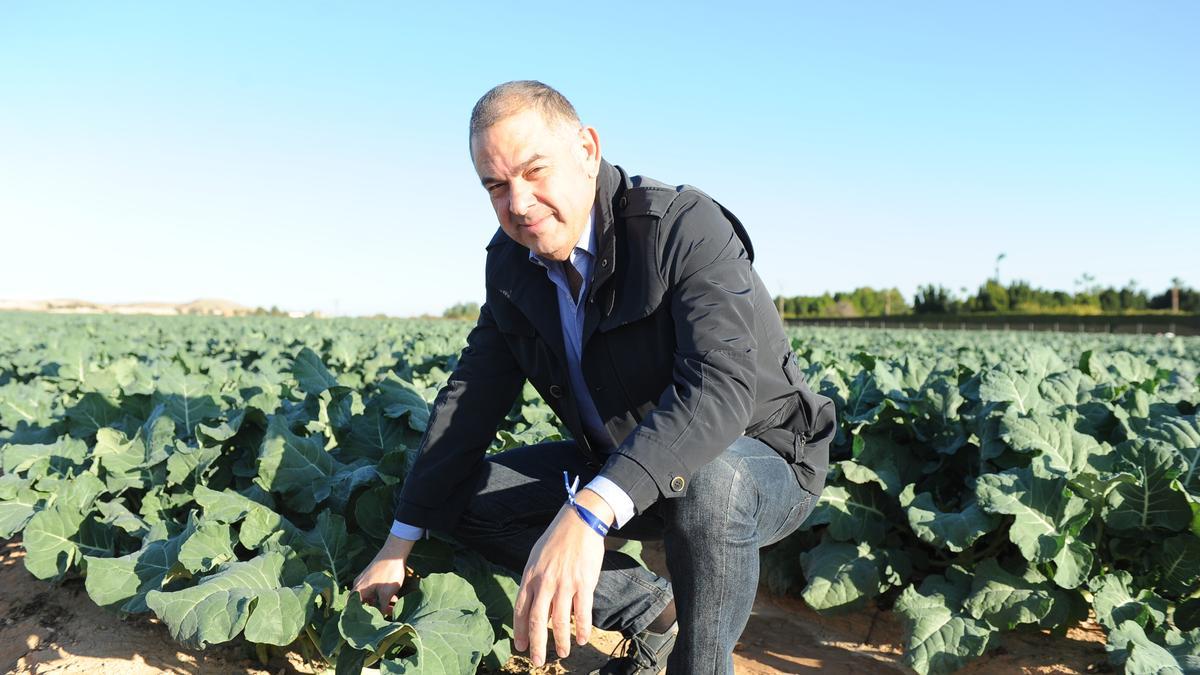 Lucas Jiménez  ha pisado el campo desde niño y todavía es presidente de su pequeña comunidad de regantes en Sangonera la seca