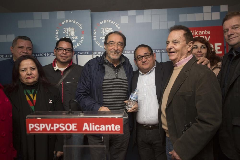 Francesc Sanguino se presenta como candidato en la sede del PSPV-PSOE de Alicante