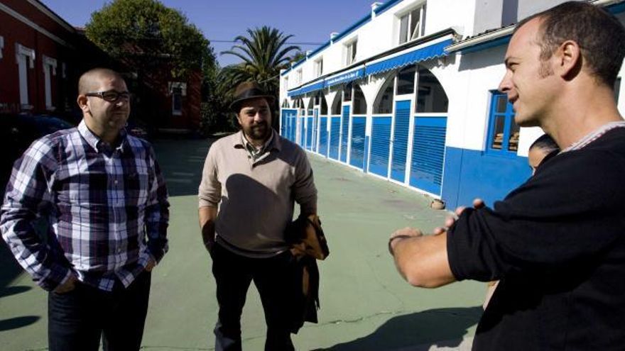 Dani García, Henrique Mouro y Pedro Martino, ayer, en La Colonia.