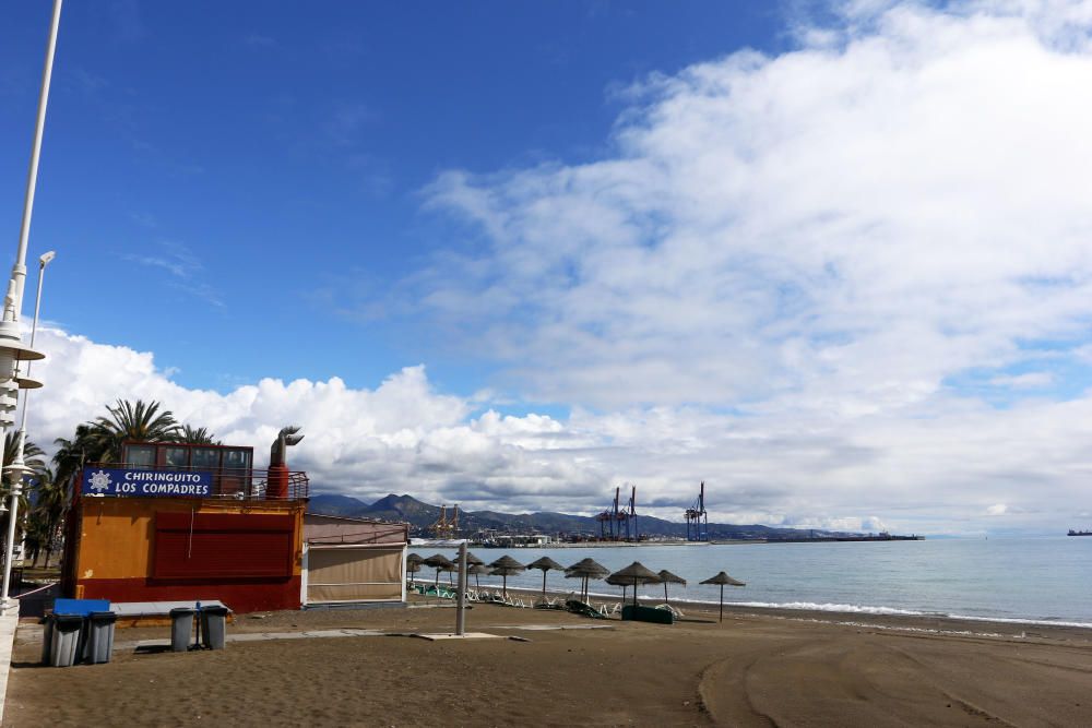 Playas cerradas en Málaga en el inicio de la primavera