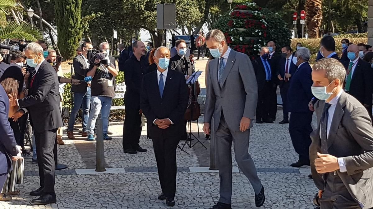 Imágenes del acto de la reapertura de la frontera de Portugal