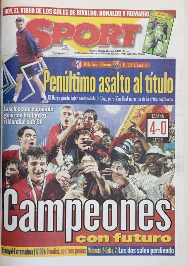 1999 - El Barça se juega la sentencia de la Liga mientras España se proclama campeona del Mundial sub 20