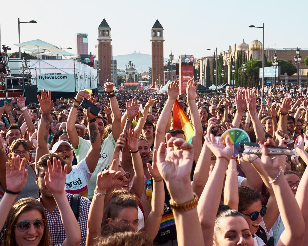Final de la Marcha del Orgullo en Barcelona
