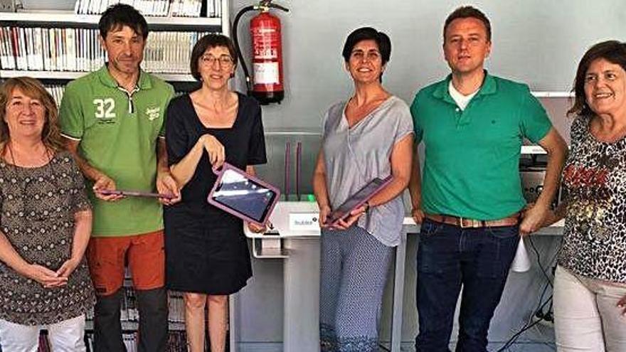 Els responsables del projecte de la biblioteca i de la Diputació de Girona