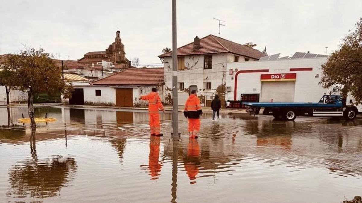 Imagen de las inundaciones por la borrasca Claudia en las Minas de Riotinto (Huelva).