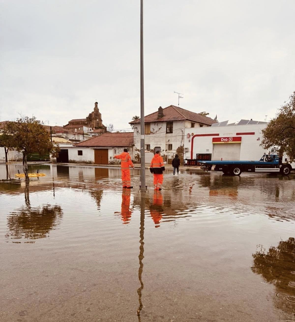 Imagen de las inundaciones por la borrasca Claudia en las Minas de Riotinto (Huelva).