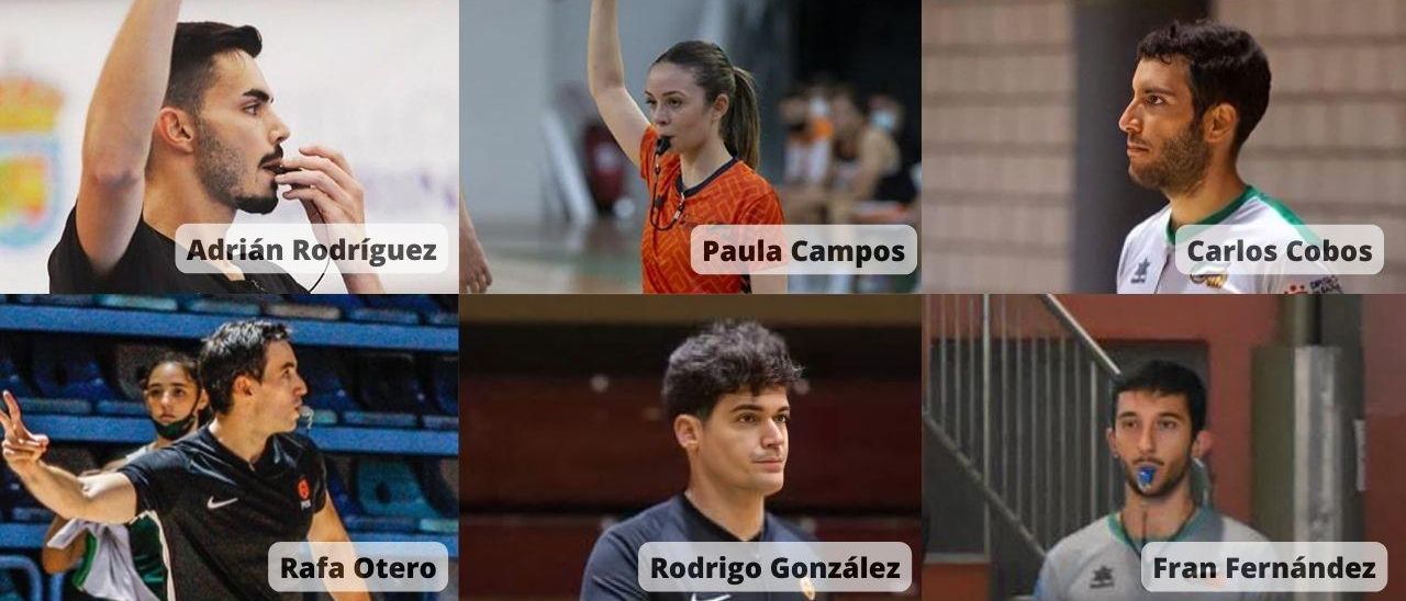 Los seis árbitros extremeños seleccionados.